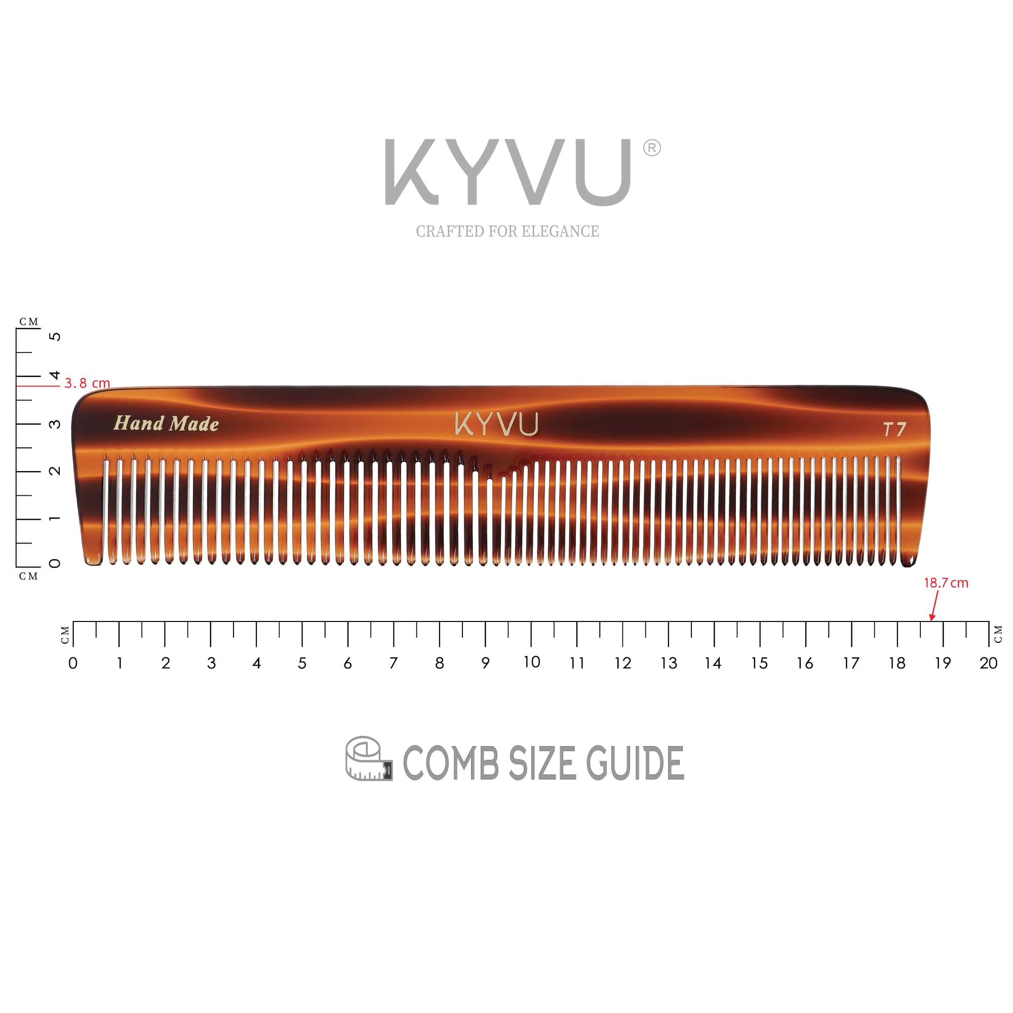 Handgefertigter 18,7 cm Premium Stylingkamm (T7)