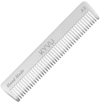 KYVU A2 handmade metal pocket comb 11.9cm, precision-machined from 6163-grade aluminium, brushed silver finish
