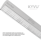 A4 anodized aluminium close-up showing brushed-silver finish and laser-engraved KYVU branding