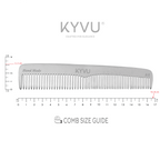 YVU A5 metal dual-tooth comb size guide — 16.8 cm length, 3.1 cm width, 0.3 cm thickness