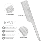 A6 aluminium comb showing closely-spaced fine teeth with hand-rounded tips