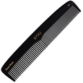  KYVU B1 handmade black dual-tooth comb in cellulose acetate, fine and coarse, for men and women