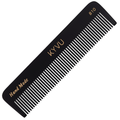 KYVU B10 handmade black pocket comb in cellulose acetate, coarse-tooth, for thick and curly hair