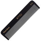 KYVU B10 handmade black pocket comb in cellulose acetate, coarse-tooth, for thick and curly hair