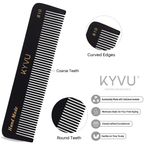 B10 black acetate comb showing coarse wide-spaced teeth with hand-rounded tips
