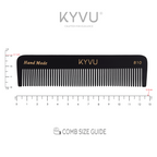 KYVU B10 black pocket comb size guide — 12.9 cm length, 3.1 cm width, 0.325 cm thickness