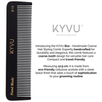 KYVU B10 black pocket comb specifications — 12.9 cm, 13 g, cellulose acetate, coarse teeth