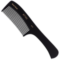 KYVU B15 full-size black cellulose acetate handled detangling comb 21.8 cm on white background