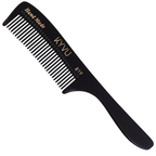 KYVU B19 handmade black rake comb with handle in cellulose acetate, for thick, wavy and curly hair