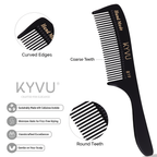 B19 black acetate rake comb showing 29 medium-spaced teeth in a dense head with rounded tips
