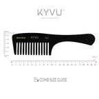 KYVU B21 rake comb size guide — 20.8 cm length, 5.7 cm head depth, 0.375 cm thickness