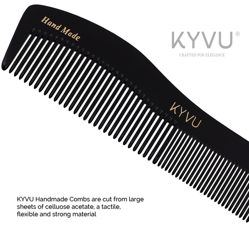 KYVU B3 cellulose acetate close-up showing smooth glossy black finish