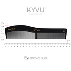  KYVU B3 black dual-tooth detangling comb specifications — 20.3 cm, 26 g, cellulose acetate, fine and coarse teeth