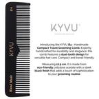 KYVU B4 black pocket comb size guide — 12.9 cm length, 3.1 cm width, 0.325 cm thickness
