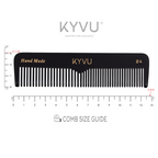 KYVU B4 black pocket comb specifications — 12.9 cm, 14 g, cellulose acetate, fine and coarse teeth
