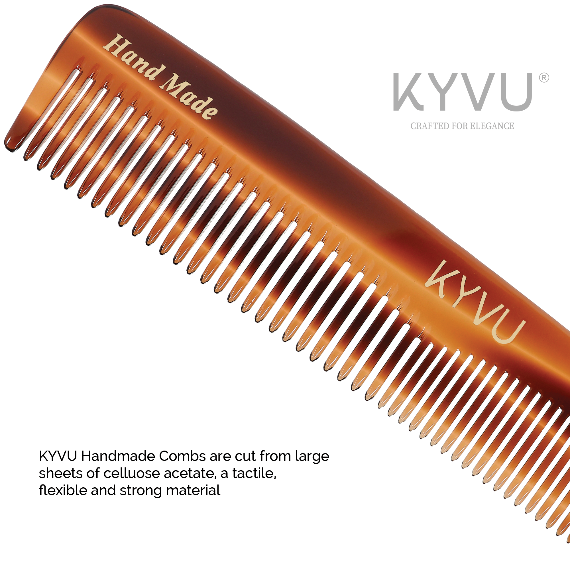 KYVU T11 cellulose acetate close-up showing warm mottled tortoiseshell pattern