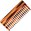  KYVU T22 handmade tortoiseshell wide-tooth detangling comb in cellulose acetate, broad body, for curly and thick hair