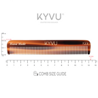 KYVU T23 tortoiseshell pocket comb specifications — 12.3 cm, 9 g, cellulose acetate, fine teeth