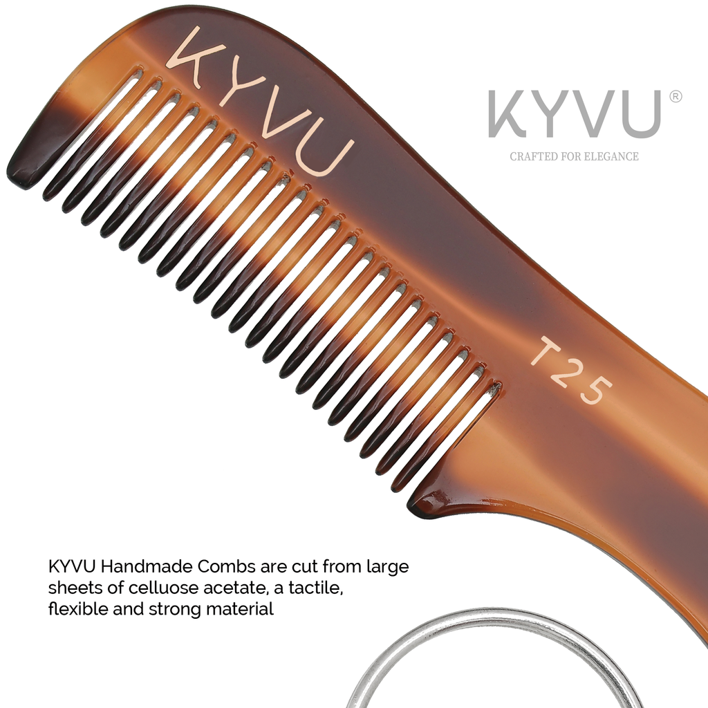 KYVU T25 cellulose acetate close-up showing warm mottled tortoiseshell pattern