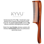 KYVU T29 rake comb size guide — 19 cm length, 4 cm width, 0.375 cm thickness