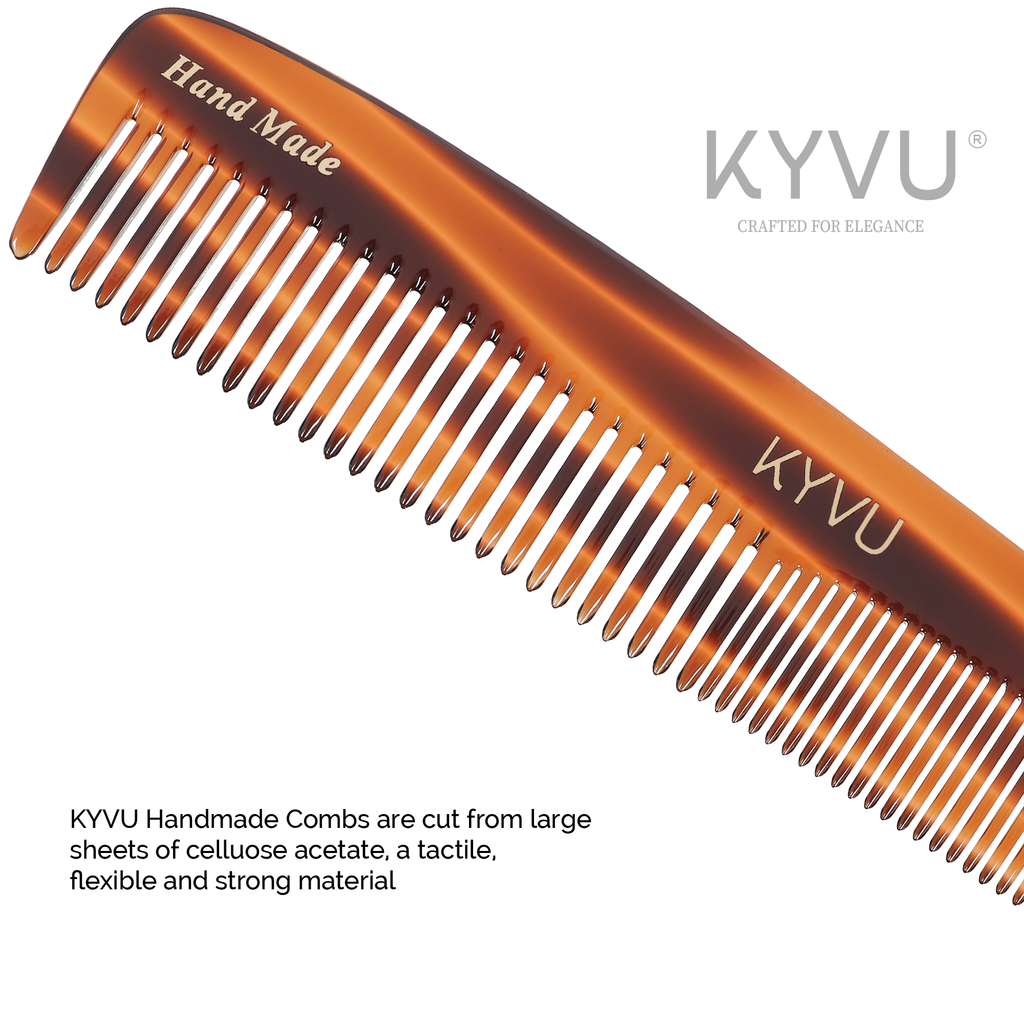 KYVU T8 cellulose acetate close-up showing warm mottled tortoiseshell pattern
