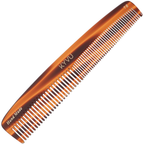 KYVU T8 handmade slim tortoiseshell dual-tooth comb in cellulose acetate, fine and coarse, for men and women