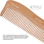 W1 wooden comb showing coarse wide-spaced teeth and natural beech grain