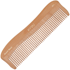 KYVU W1 handmade coarse-tooth wooden comb in steam beech wood, 17.1 cm, for thick and curly hair