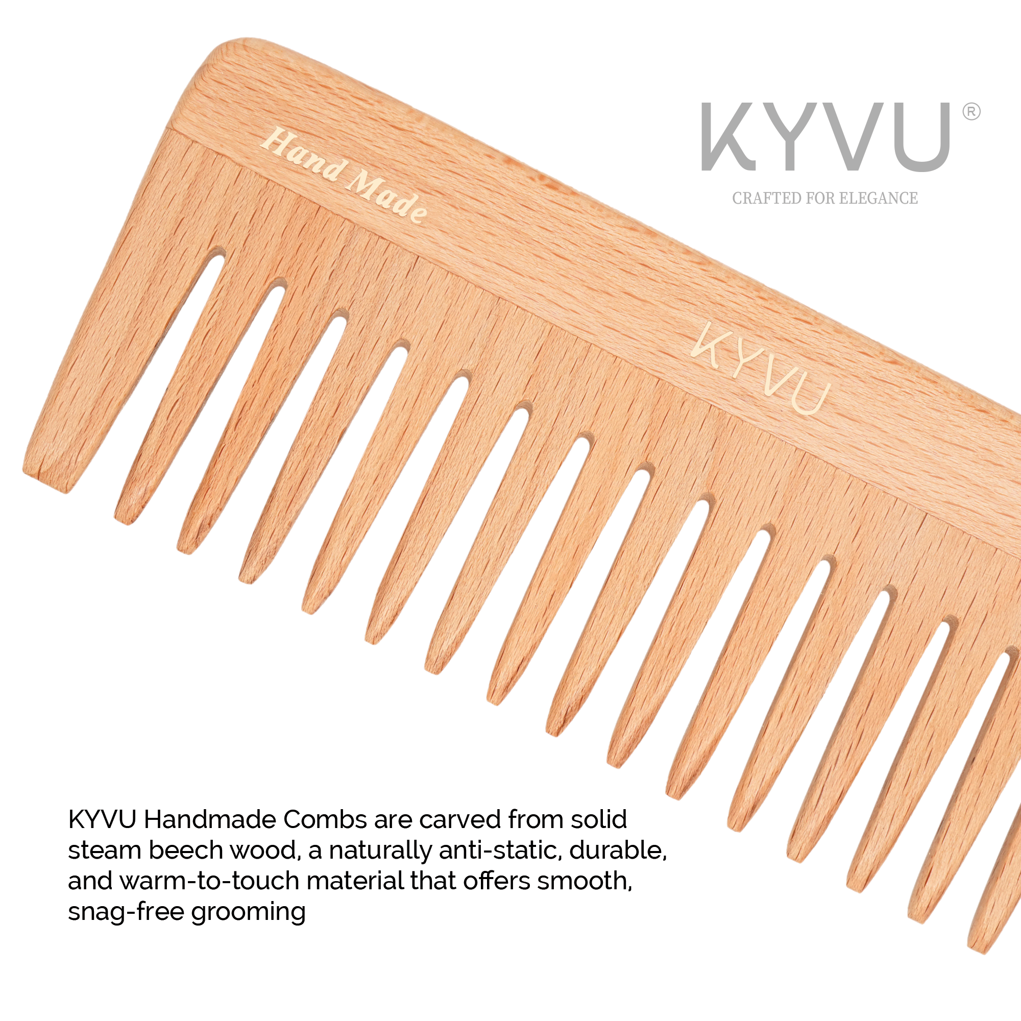 KYVU W22 steam beech wood close-up showing natural grain