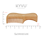 KYVU W24 wooden beard and moustache comb specifications — 7.5 cm, 4 g, untreated beechwood, fine teeth