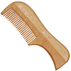 KYVU W24 handmade wooden beard and moustache comb in natural beechwood, fine-tooth, pocket size, for men